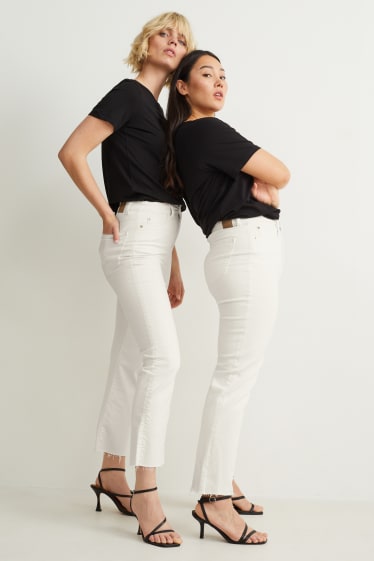 Dona - Flared jeans - high waist - beix clar