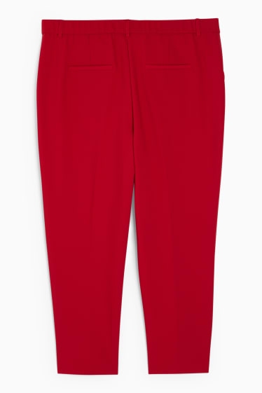 Women - Cloth trousers - mid-rise waist - slim fit - dark red