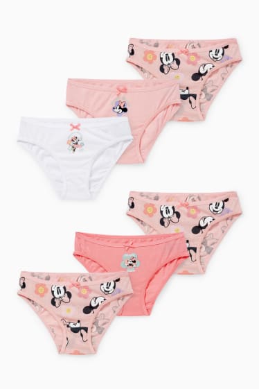 Niños: niñas - Pack de 6 - Minnie Mouse - braguitas - rosa