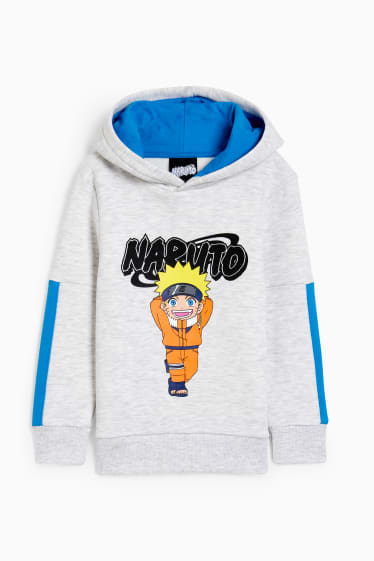 Enfants garçons - Naruto - sweat à capuche - gris clair chiné