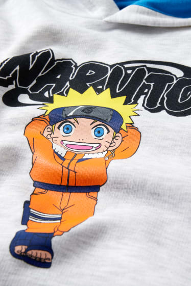 Enfants - Naruto - sweat à capuche - gris clair chiné