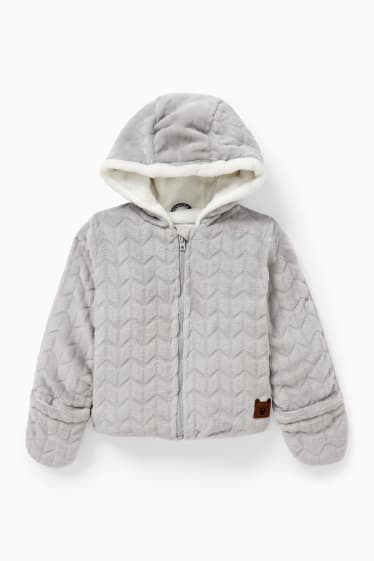 Bebés - Forro polar con capucha para bebé - gris claro