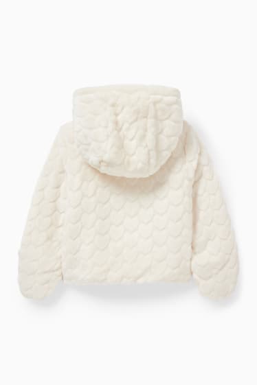 Bébés filles - Veste en polaire à capuche pour bébé - blanc crème