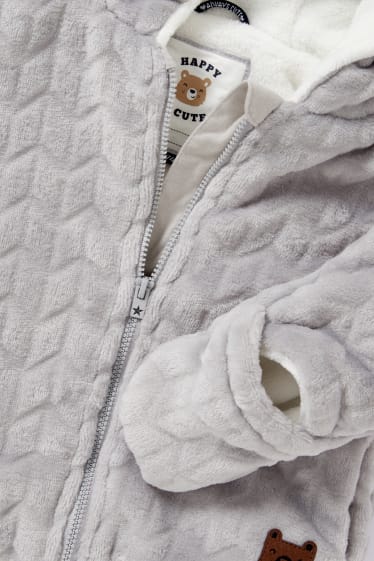Bebés - Forro polar con capucha para bebé - gris claro