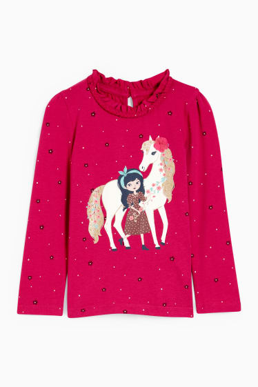 Kinder Mädchen - Langarmshirt - dunkelrosa