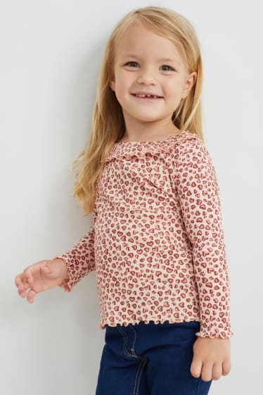 Enfants filles - Lot de 3 - hauts à manches longues - beige