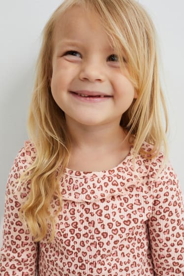 Enfants filles - Lot de 3 - hauts à manches longues - beige