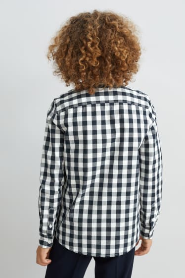 Nen - Camisa - de quadres - blau fosc / blanc trencat