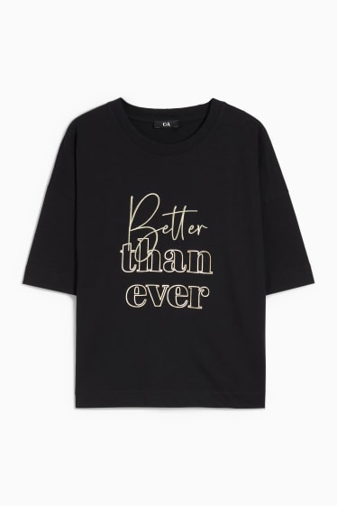 Damen - Oversized-T-Shirt - schwarz