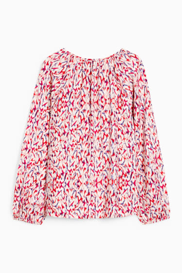 Femmes - Chemisier - à motif - blanc / rouge