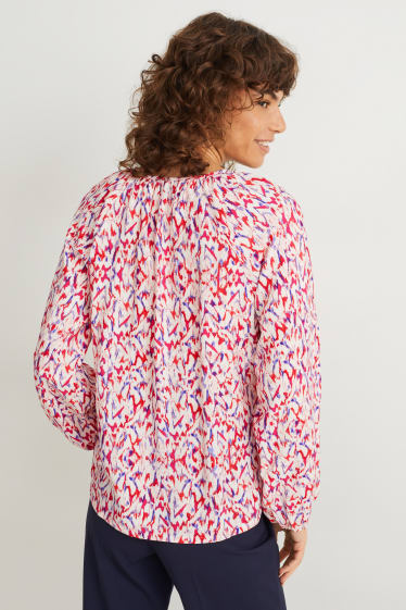 Femmes - Chemisier - à motif - blanc / rouge