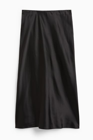 Women - Satin skirt - black