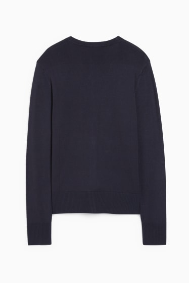 Women - Basic cardigan - dark blue