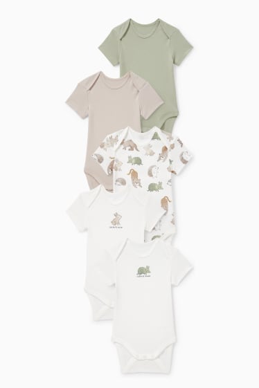Unisex - Multipack 5er - Baby-Body - hellgrau