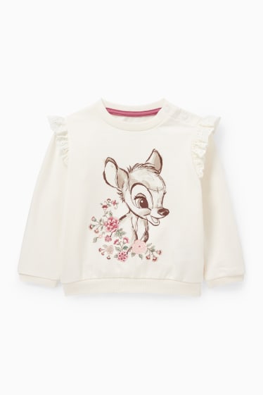 Baby: meisjes - Bambi - baby-outfit - 3-delig - crème wit