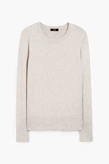 Damen - Pullover - hellbeige