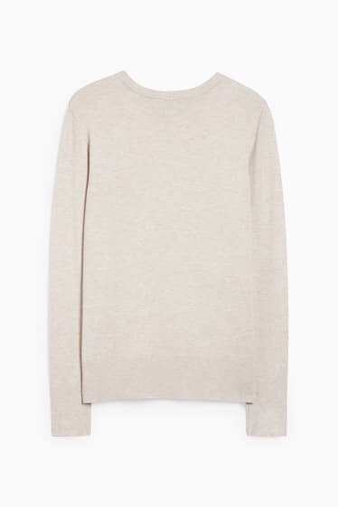 Damen - Pullover - hellbeige