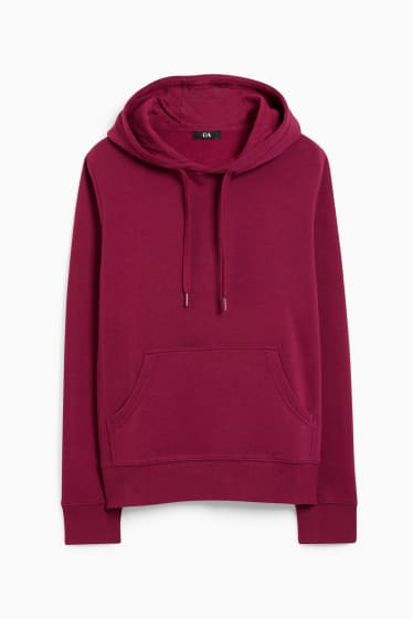 Femmes - Sweat à capuche basique - bordeaux