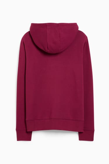 Femmes - Sweat à capuche basique - bordeaux