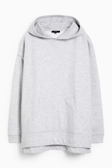 Damen - Basic-Hoodie - hellgrau-melange