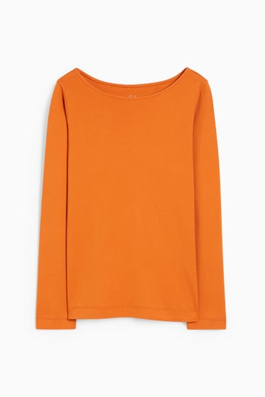Women - Basic long sleeve top - orange
