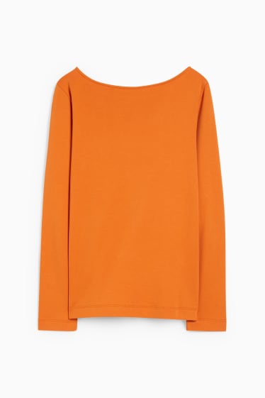 Women - Basic long sleeve top - orange