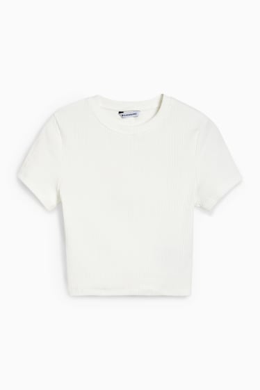 Femmes - CLOCKHOUSE - T-shirt court - blanc pur