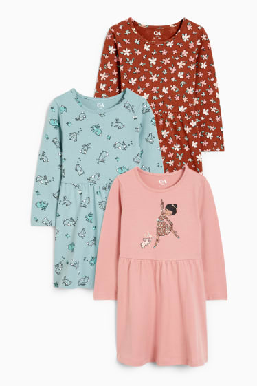 Kinderen - Set van 3 - jurk - roze