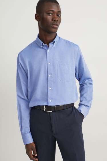 Herren - Oxford Hemd - Regular Fit - Button-down - blau