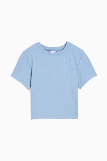 Damen - CLOCKHOUSE - Crop T-Shirt - hellblau