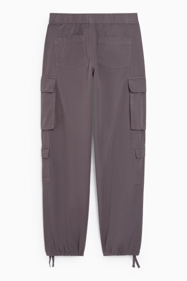 Ados & jeunes adultes - CLOCKHOUSE - pantalon cargo - mid waist - relaxed fit - gris