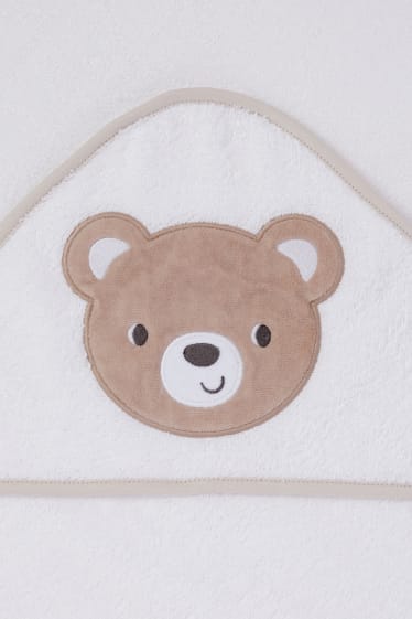 Unisex - Toalla para bebé con capucha - blanco nieve
