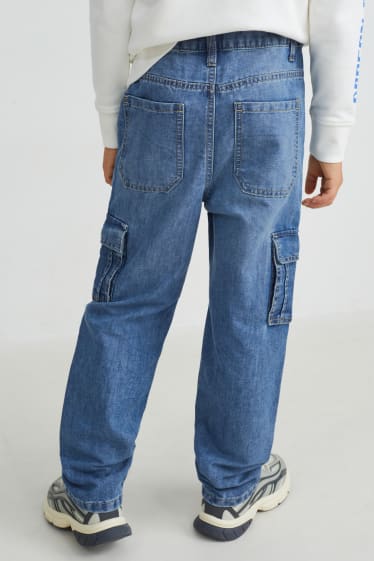 Children - Cargo jeans - blue denim