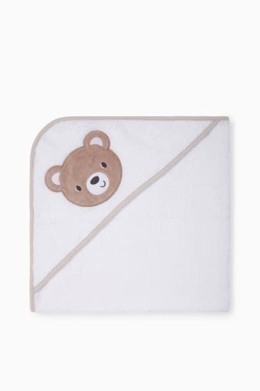 Unisex - Toalla para bebé con capucha - blanco nieve