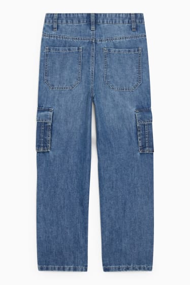 Children - Cargo jeans - blue denim