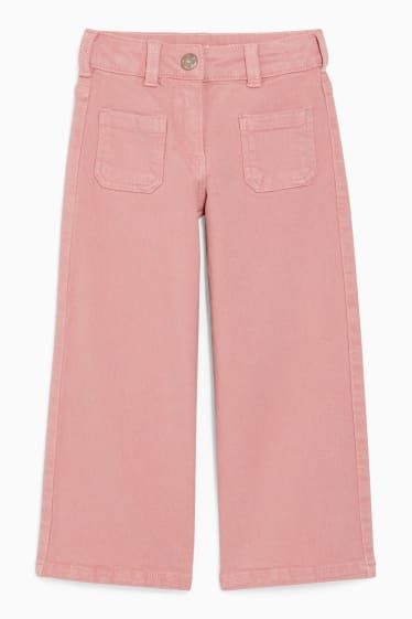 Enfants filles - Jean de coupe évasée - rose