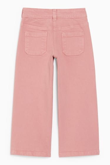 Kinderen - Wide leg jeans - roze