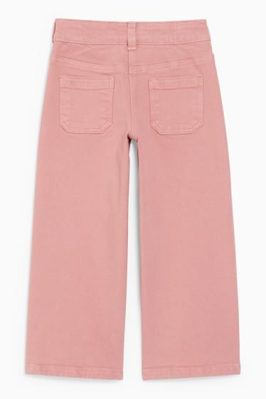 Enfants filles - Jean de coupe évasée - rose