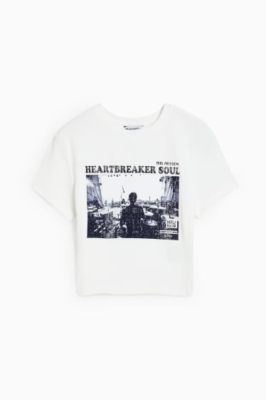 Teens & Twens - CLOCKHOUSE - Crop T-Shirt - schneeweiss