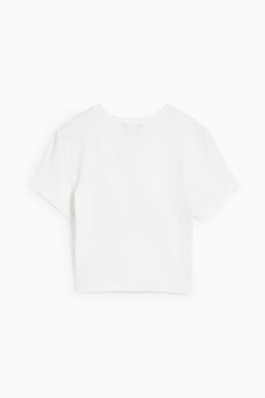 Joves - CLOCKHOUSE - samarreta de màniga curta crop - blanc neu