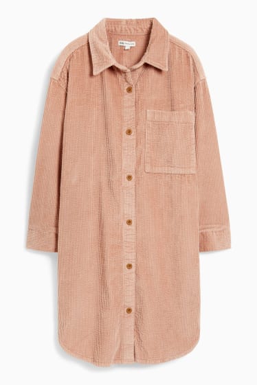 Bambine - Vestito di velluto a coste - pesca