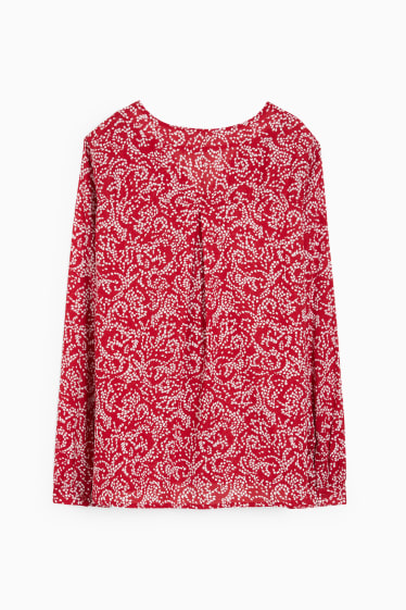 Femmes - Chemisier - à motif - rouge foncé