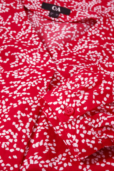 Femmes - Chemisier - à motif - rouge foncé