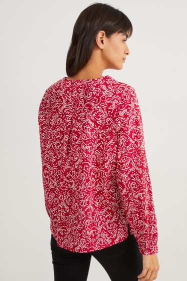 Femmes - Chemisier - à motif - rouge foncé