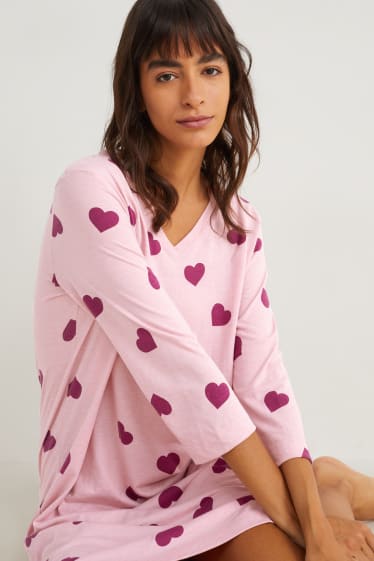 Dona - Camisa de dormir - estampada - rosa