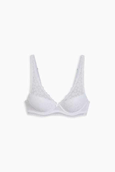 Damen - BH mit Bügel - DEMI - LYCRA® - wattiert - weiß