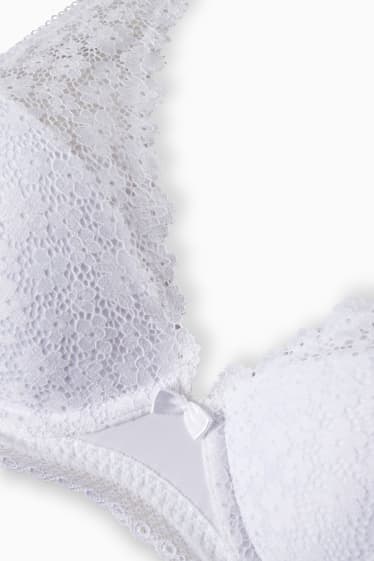 Damen - BH mit Bügel - DEMI - LYCRA® - wattiert - weiß