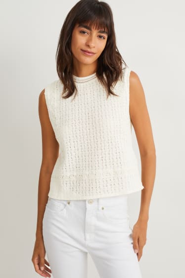 Femmes - Haut en maille - blanc crème