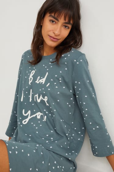 Femmes - Chemise de nuit - à motif - vert