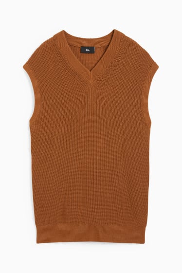 Uomo - Gilet in maglia - havana